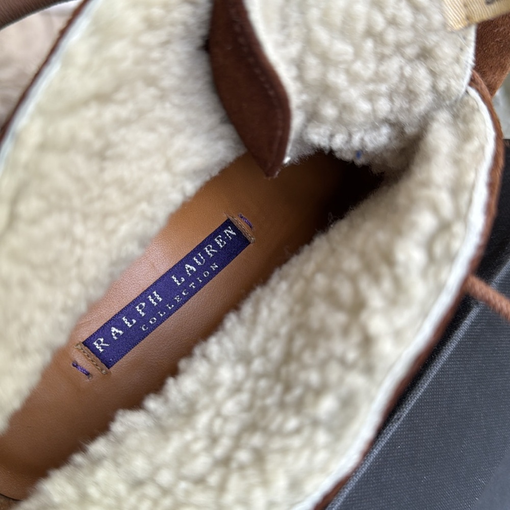 Ralph Lauren Purple Label Brown Heeled Boots - Picture 3 of 12